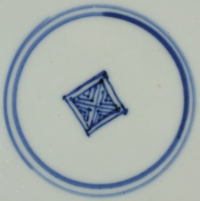 2010189A Square shop mark in a double circle, underglaze blue.